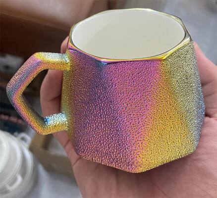 Fine PVD coating brings unique metallic luster on ceramic mug surfaces, enrich product appearance and add premium value for daily drinkware and gift sets